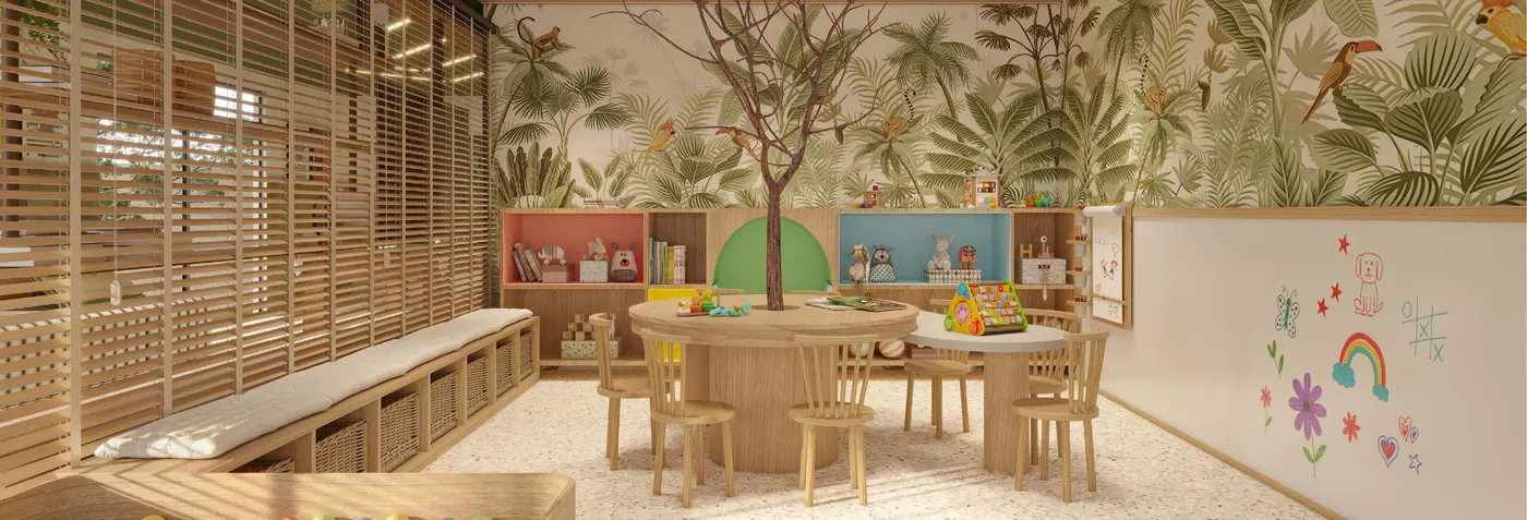 Espaço kids temático do clube EntreÁguas Milagres
